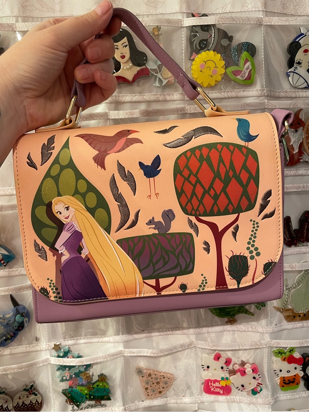 NWOT Loungefly Disney Tangled Woodland Scene Crossbody Bag - Picture 5 of 13